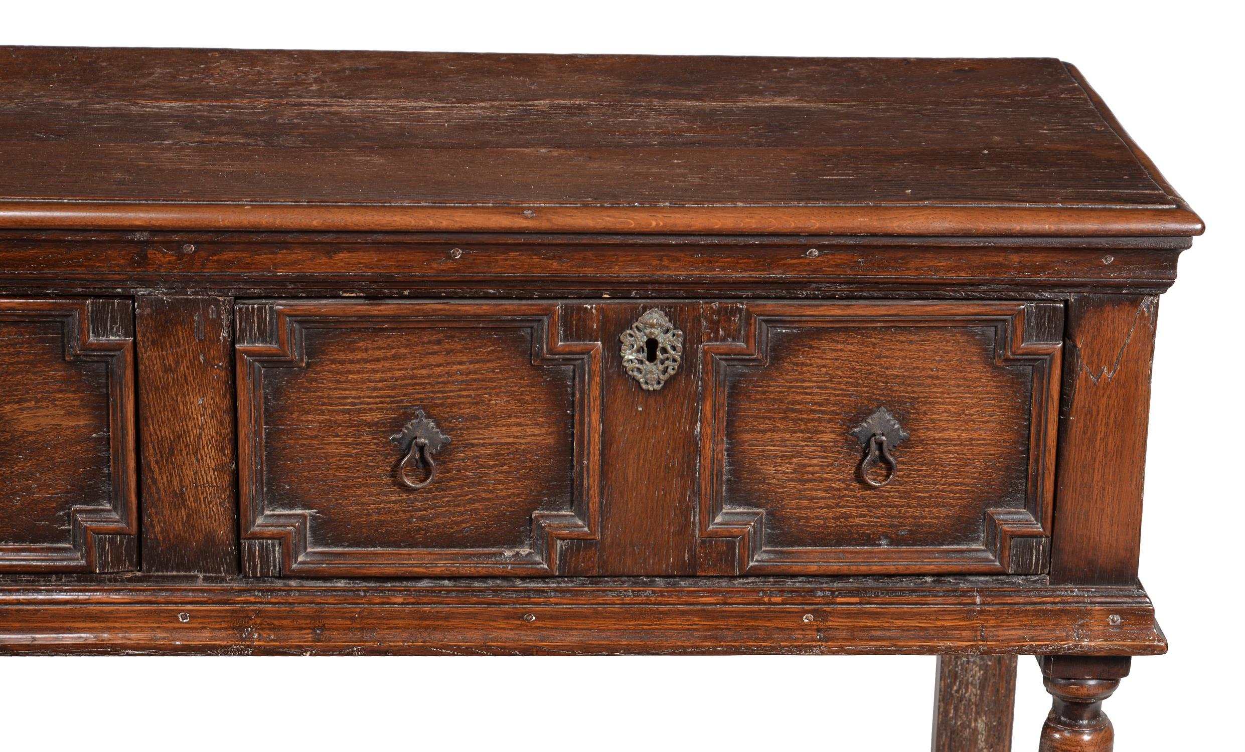 A Charles II oak dresser base, circa 1680 - Image 3 of 5