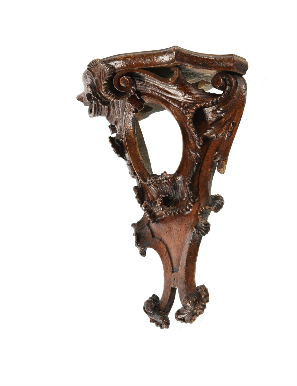 A companion set of ten unusual carved walnut miniature wall brackets - Image 4 of 5