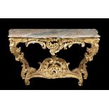 A Louis XV giltwood console table