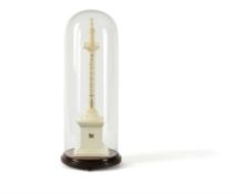 Y A Victorian ornamental table thermometer modelled as the Monument to The Great Fire of London