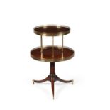 A Regency mahogany and brass mounted two tier dumb waiter