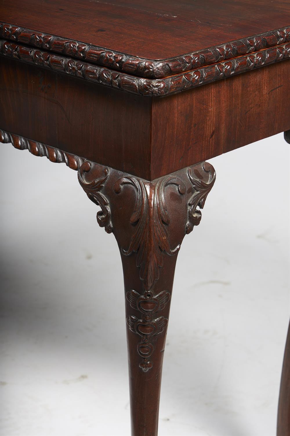 A George II mahogany concertina action card table - Image 3 of 6