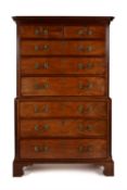 A George III mahogany chest on chest