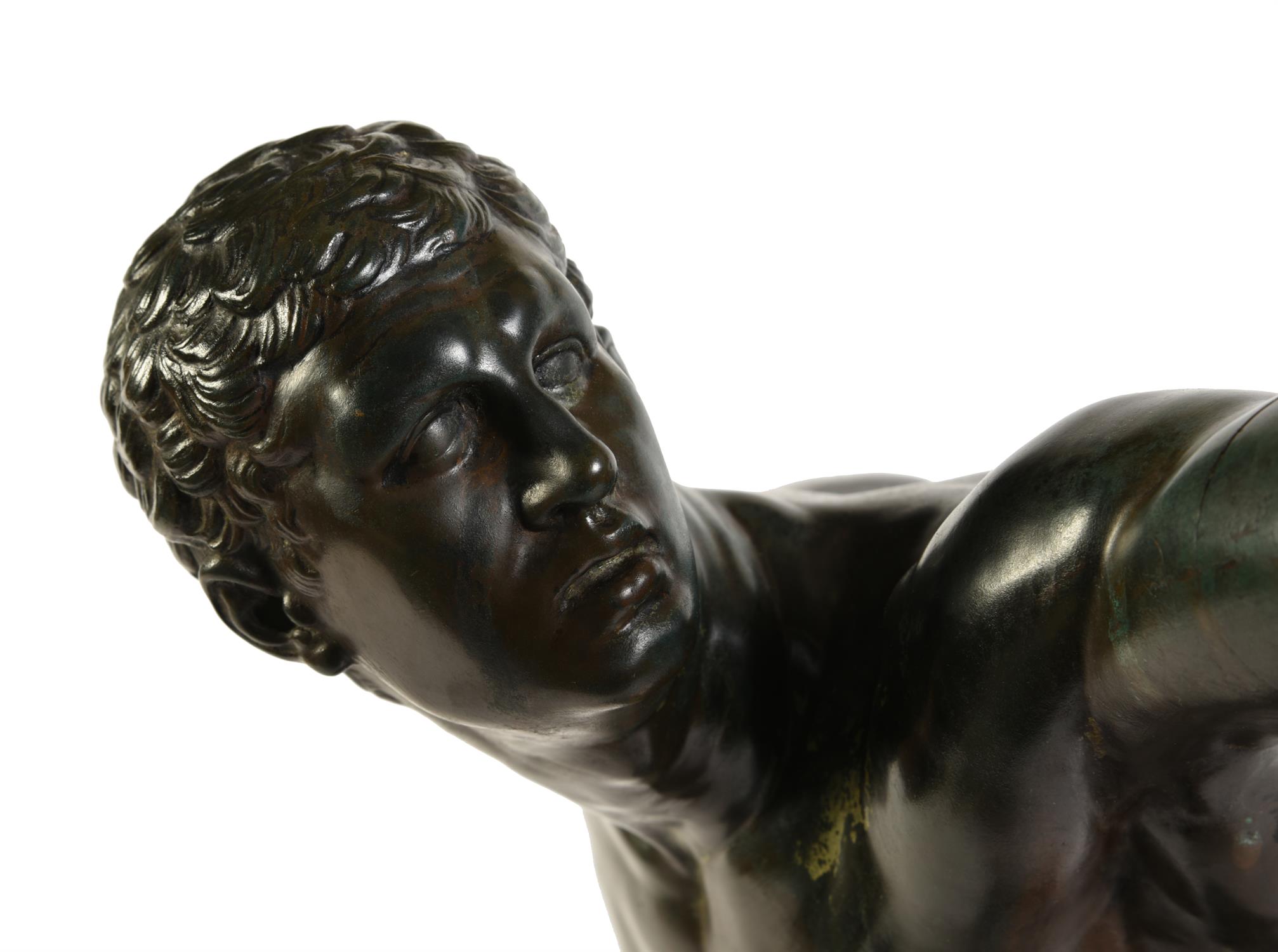 A French patinated bronze model of the Borghese Gladiator - Image 3 of 5