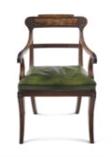 A Regency mahogany open armchair