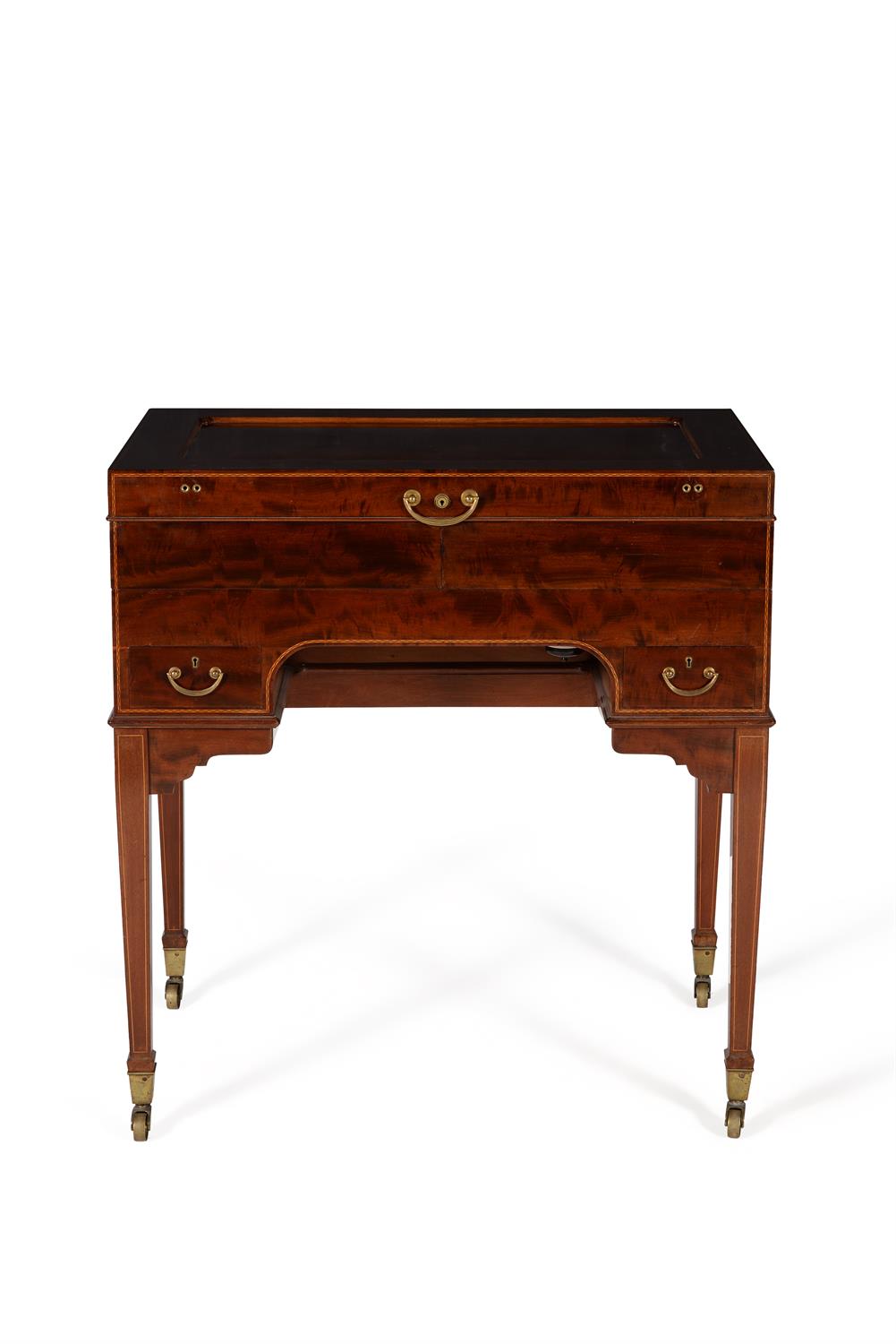 Y A George V silver fitted mahogany dressing table, circa 1925