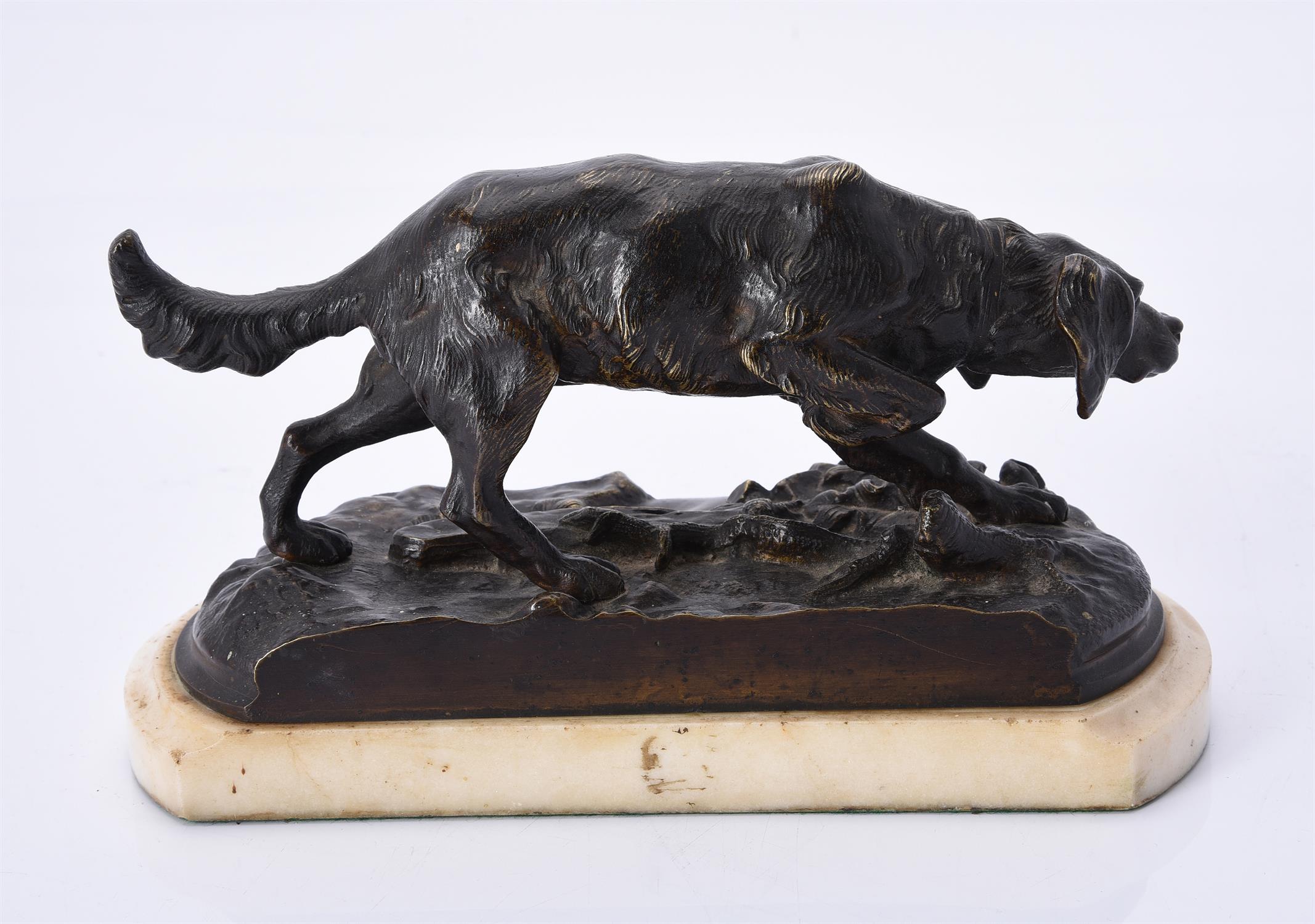 A French patinated bronze model of a hunting dog, late 19th century - Image 2 of 2