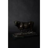 After Pierre-Jules Mene (1878-1961), a patinated bronze model of a standing bull