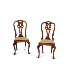 A pair of George II walnut side chairs