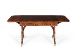 Y A Regency rosewood and partridgewood crossbanded sofa table