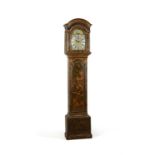 An unusual George II green japanned eight-day longcase clock with automaton