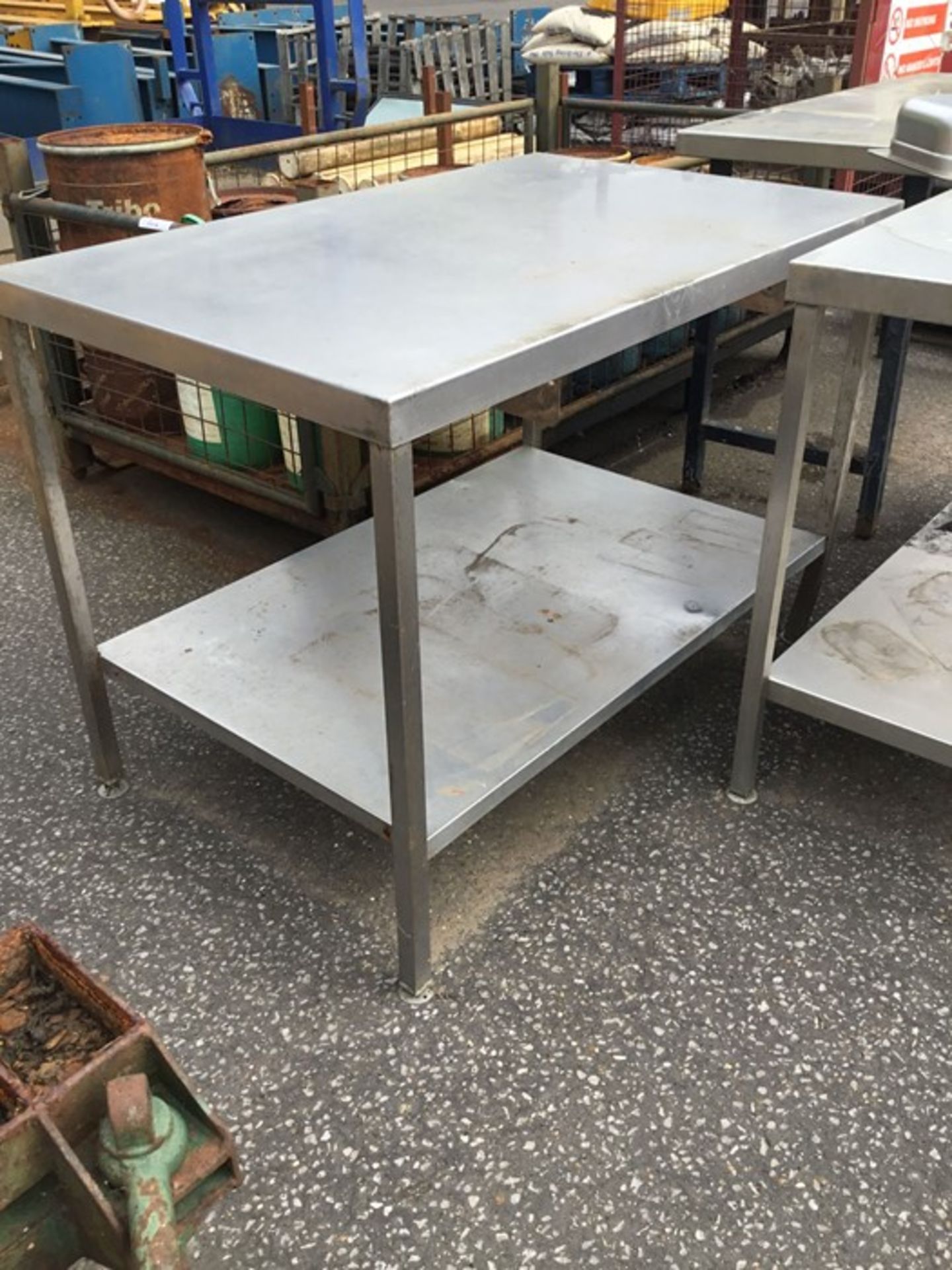 3 stainless steel catering tables