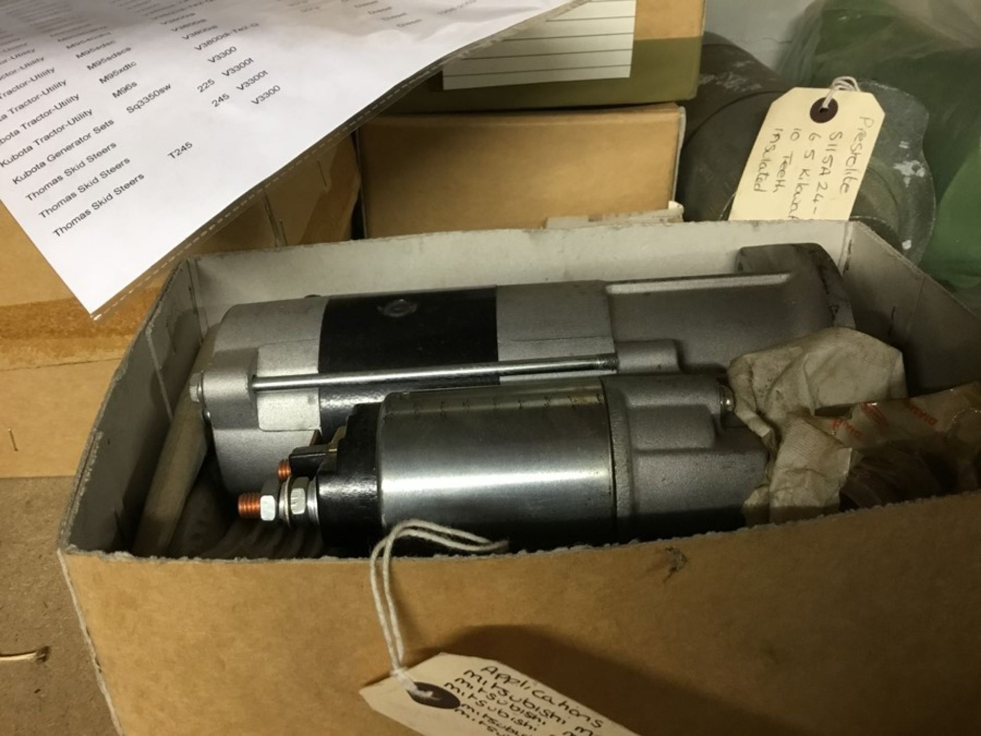 Quantity of Misc. Parts I.e. New Perkins 12 and 24 volt starter motors, Kubota starter motors, - Image 14 of 18