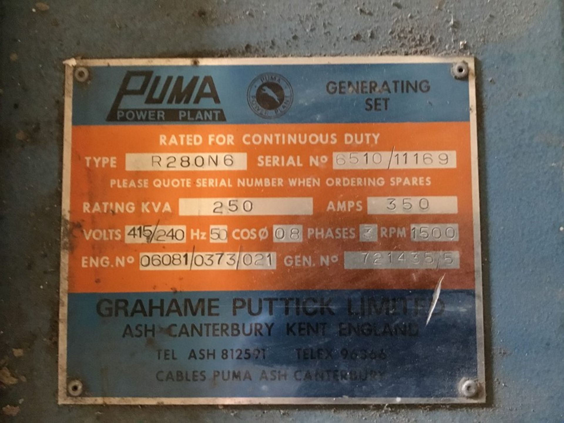Ex Generator Panel by PUMA 250Kva - Image 5 of 9