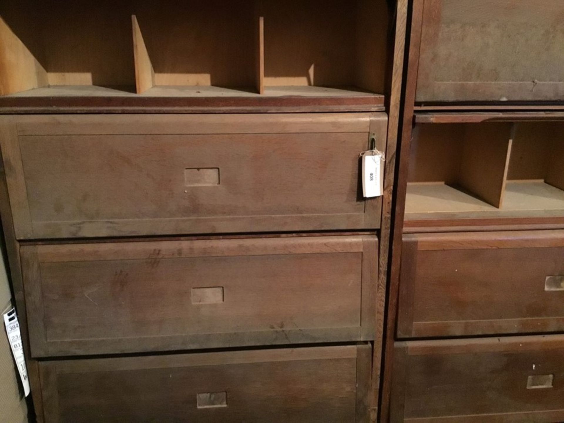 Pair of oak Starverton Haberdashery pigeon hole cabinets. - Image 6 of 6