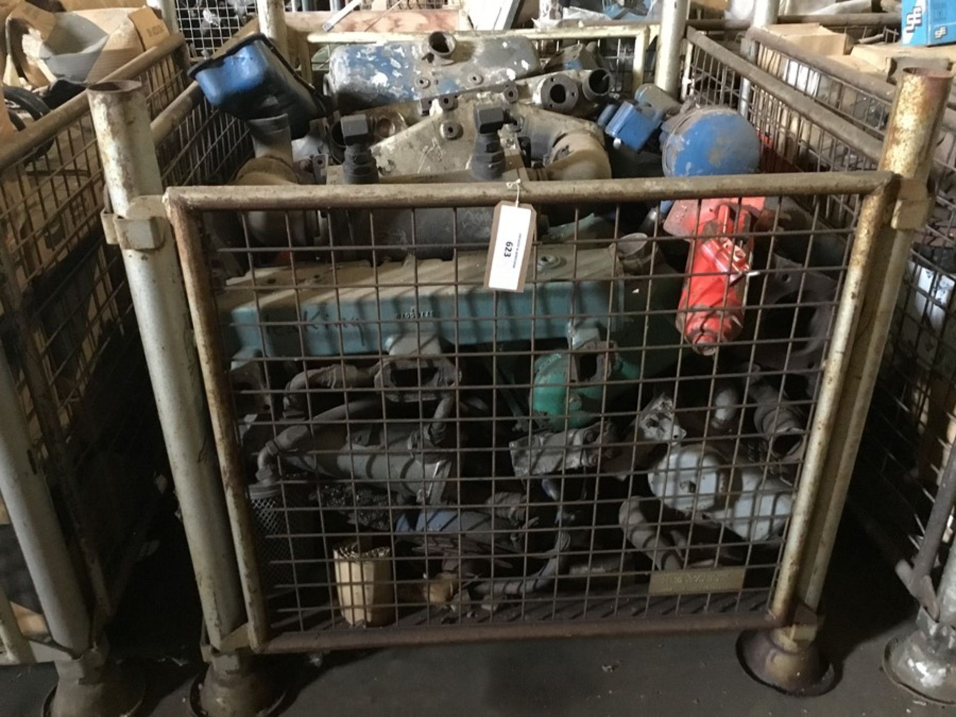 Cage containing misc. marine header tanks, manifold coolers etc