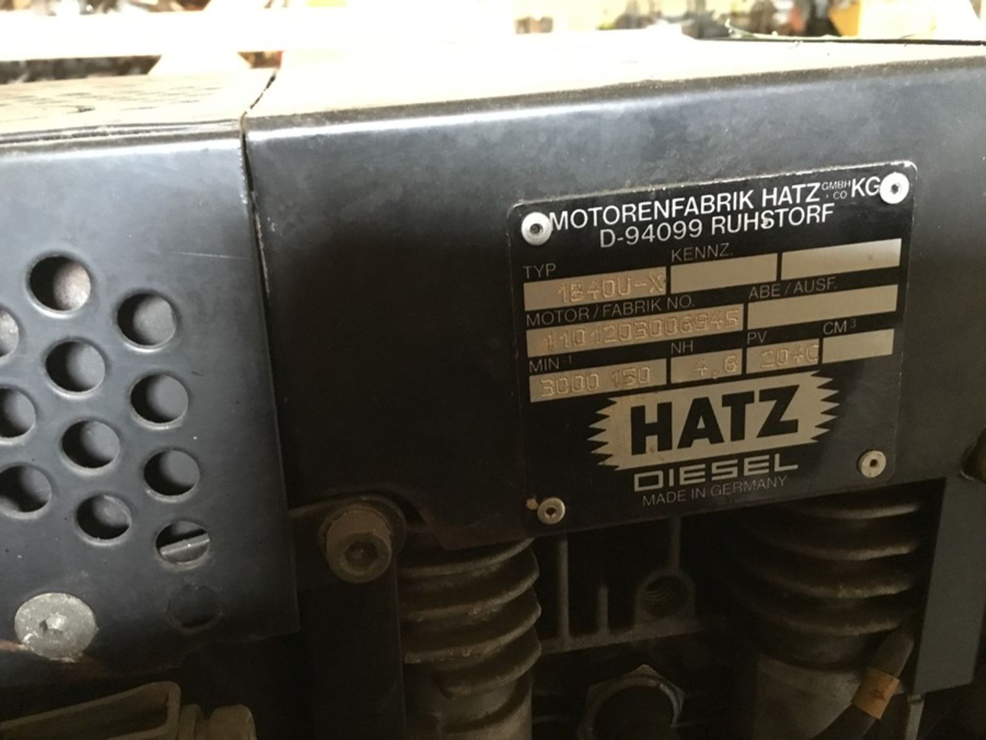 Hatz 7kva Diesel Generator: Hatz 1cyl Model 1B40U-* NH 4.8, PV: 204C 3000-150RPM Alternator SinCro - Image 13 of 24