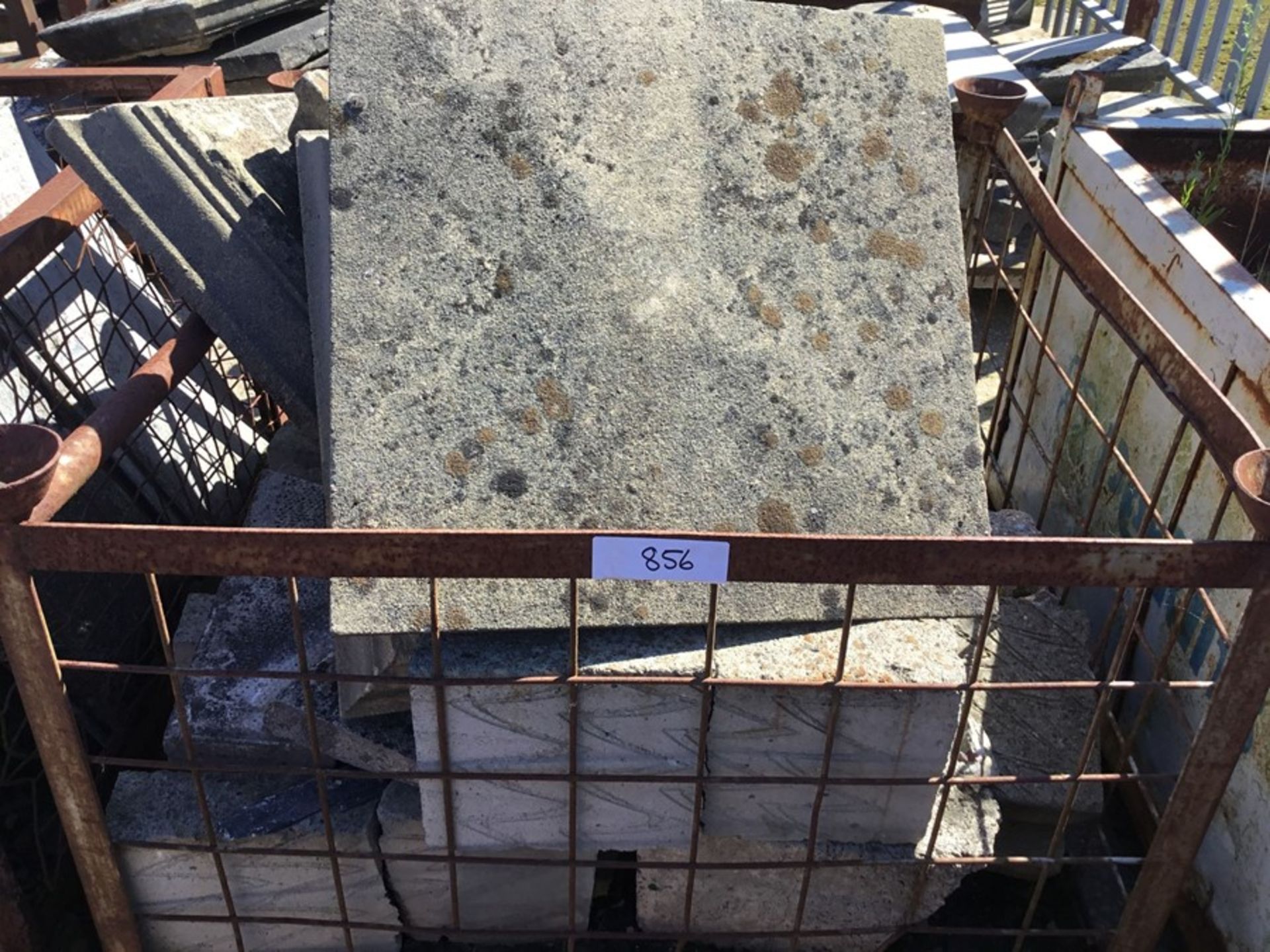 Cage containing Misc. . Concrete blocks and sand stone plinths - Image 2 of 2