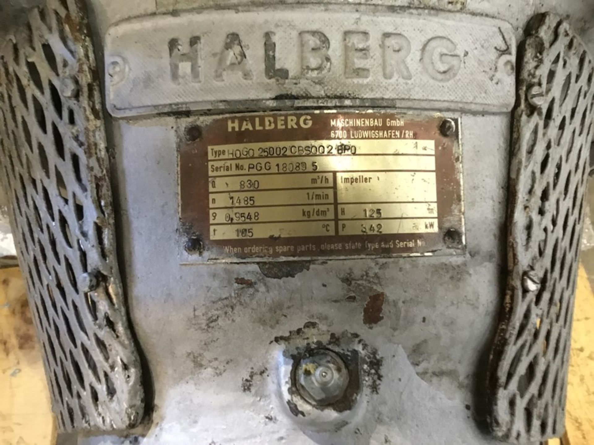 Halberg model HOGQ25002cbsqq2bqo Pump Flow: 830m/hour-0.9548kg/dm3 Pressure:125Metre head, - Image 13 of 24