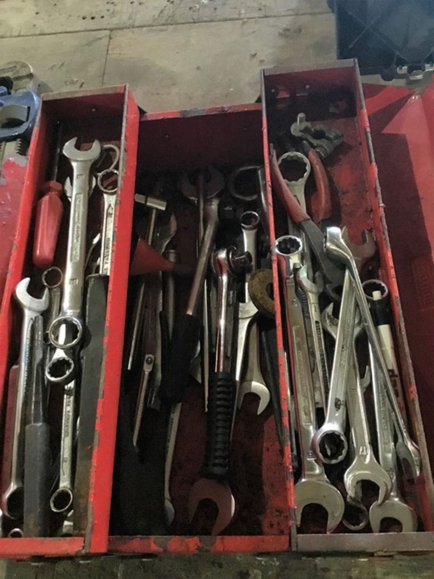 Metal tool box including contents of Misc. tools i.e. Spanners, Sockets etc - Image 4 of 6