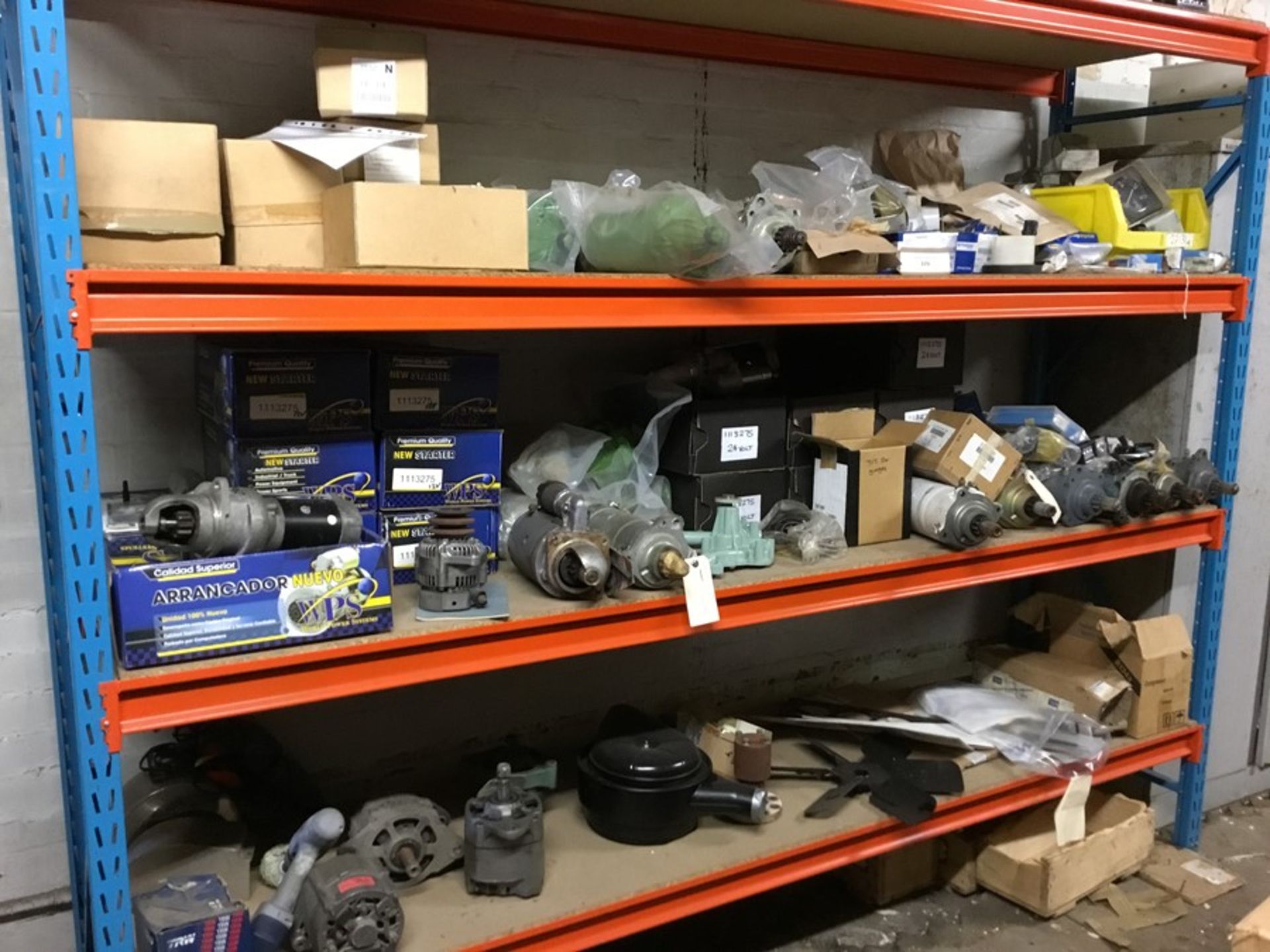 Quantity of Misc. Parts I.e. New Perkins 12 and 24 volt starter motors, Kubota starter motors,