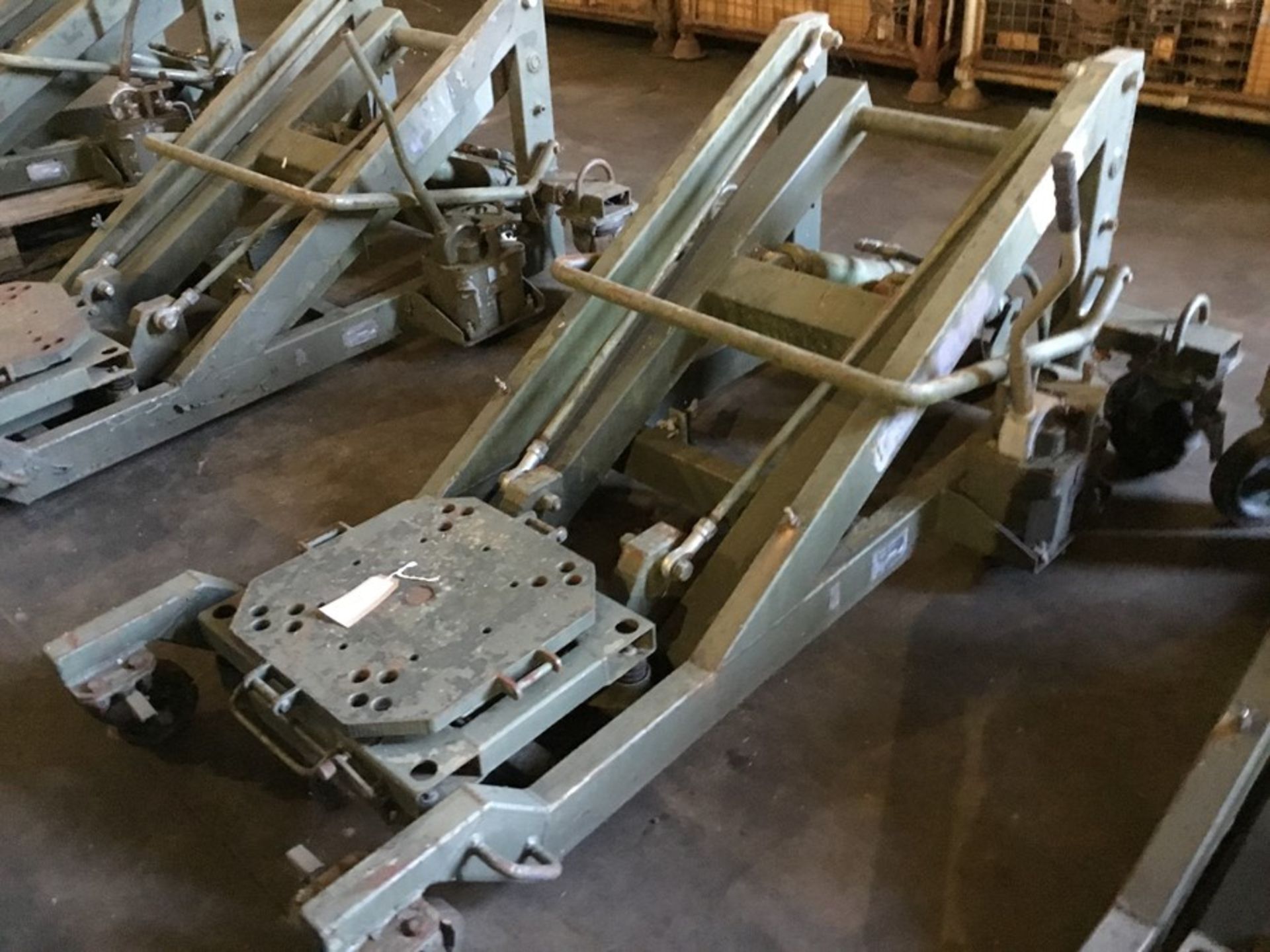 Carlisle Type Y Weapon Loading Trolley, SWL 850Kg Max lift height 1.4Metres
