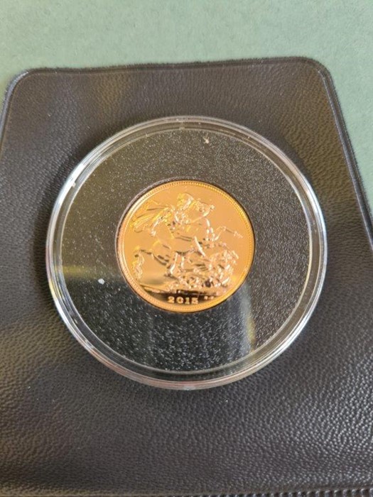 2015 uncirculated full gold sovereign in Harrington & Byrne wallet. - Image 2 of 3