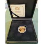 2014 uncirculated full gold sovereign in presentation box.