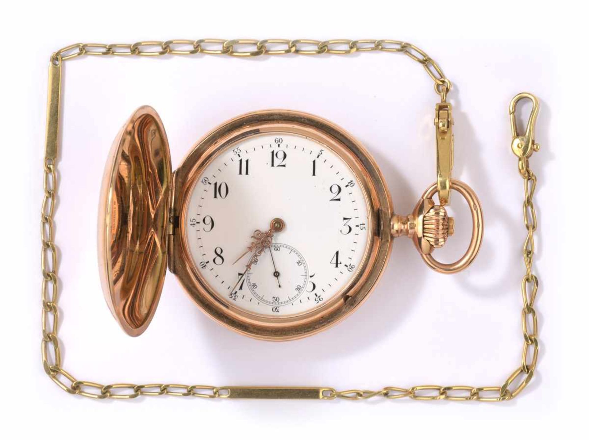 Savonette mit Uhrenkette Um 1900 - Bild 2 aus 2
