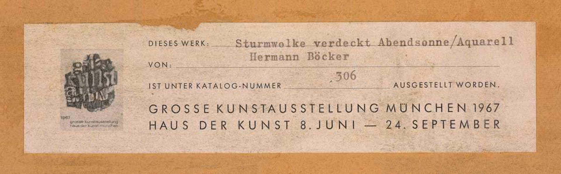 Böcker, Hermann 1890 Oldenburg - 1978 München - Image 3 of 3