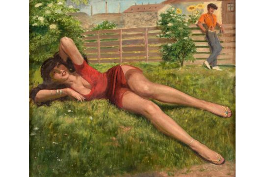 Herrfeldt Marcel Rene Von 1889 Boulogne Billancourt 1965 Munchenin Erwartung Signiert Ol Lwd