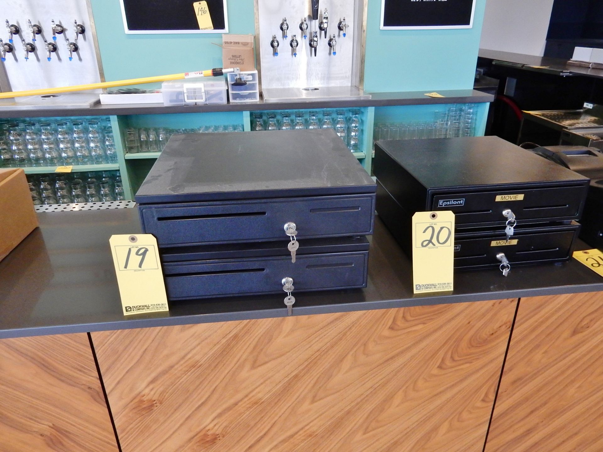 LOT (2) LOCKING CASH DRAWERS