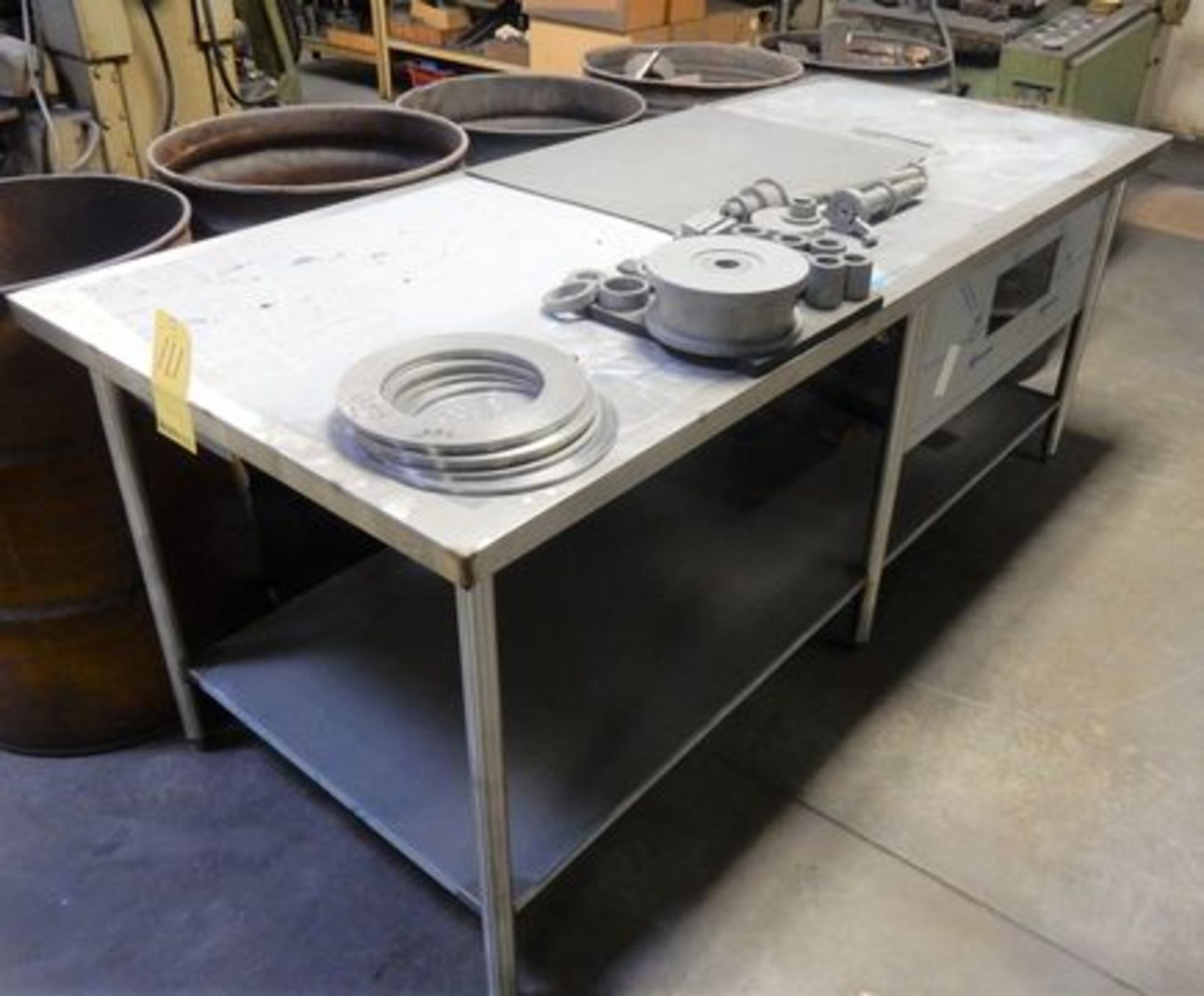 3' X 7' STAINLESS STEEL-TOP TABLE