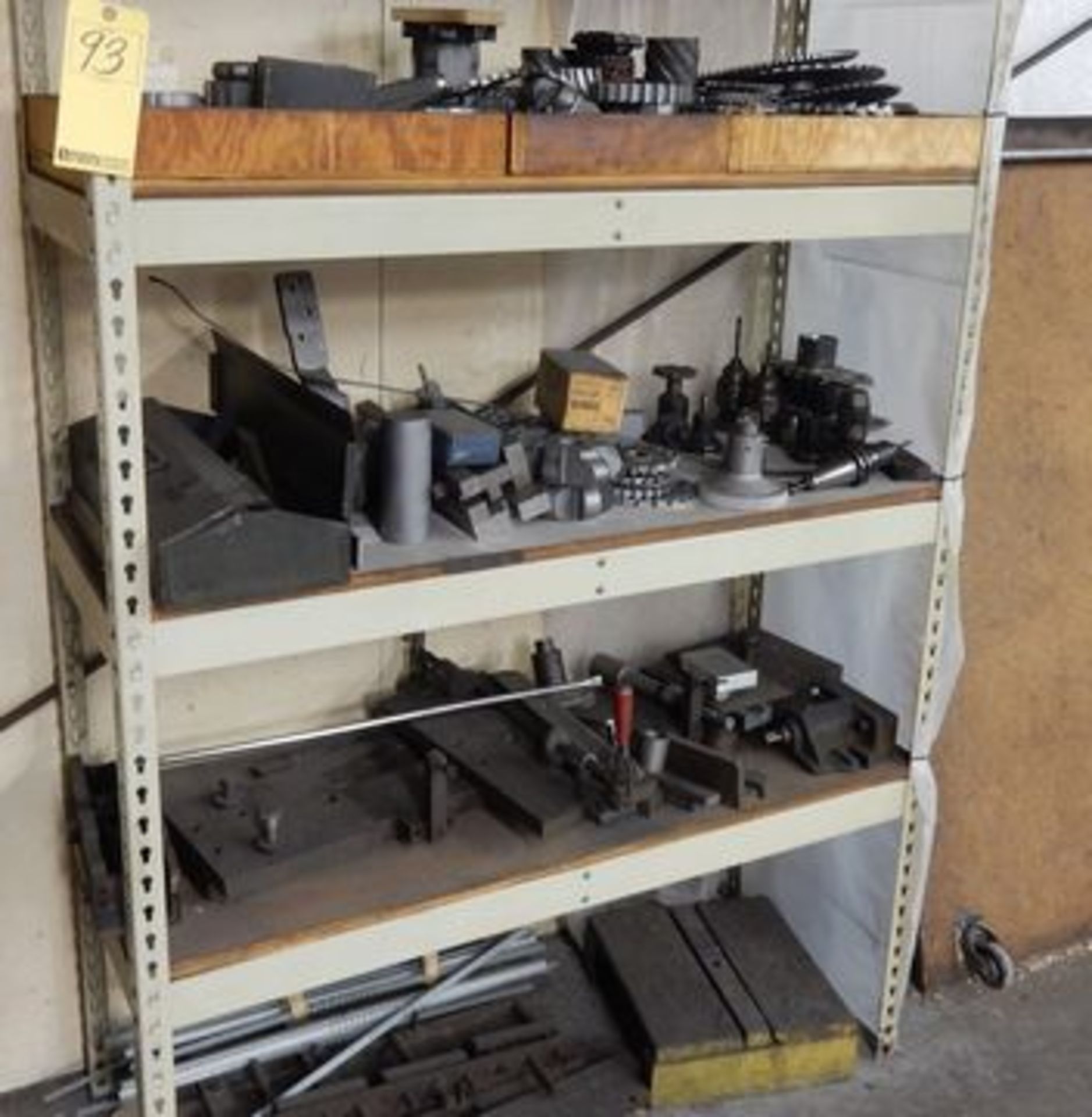 LOT SHELF W/CONTENTS TO INCLUDE MISC. TOOL CUTTERS, MISC. CAT TOOLING