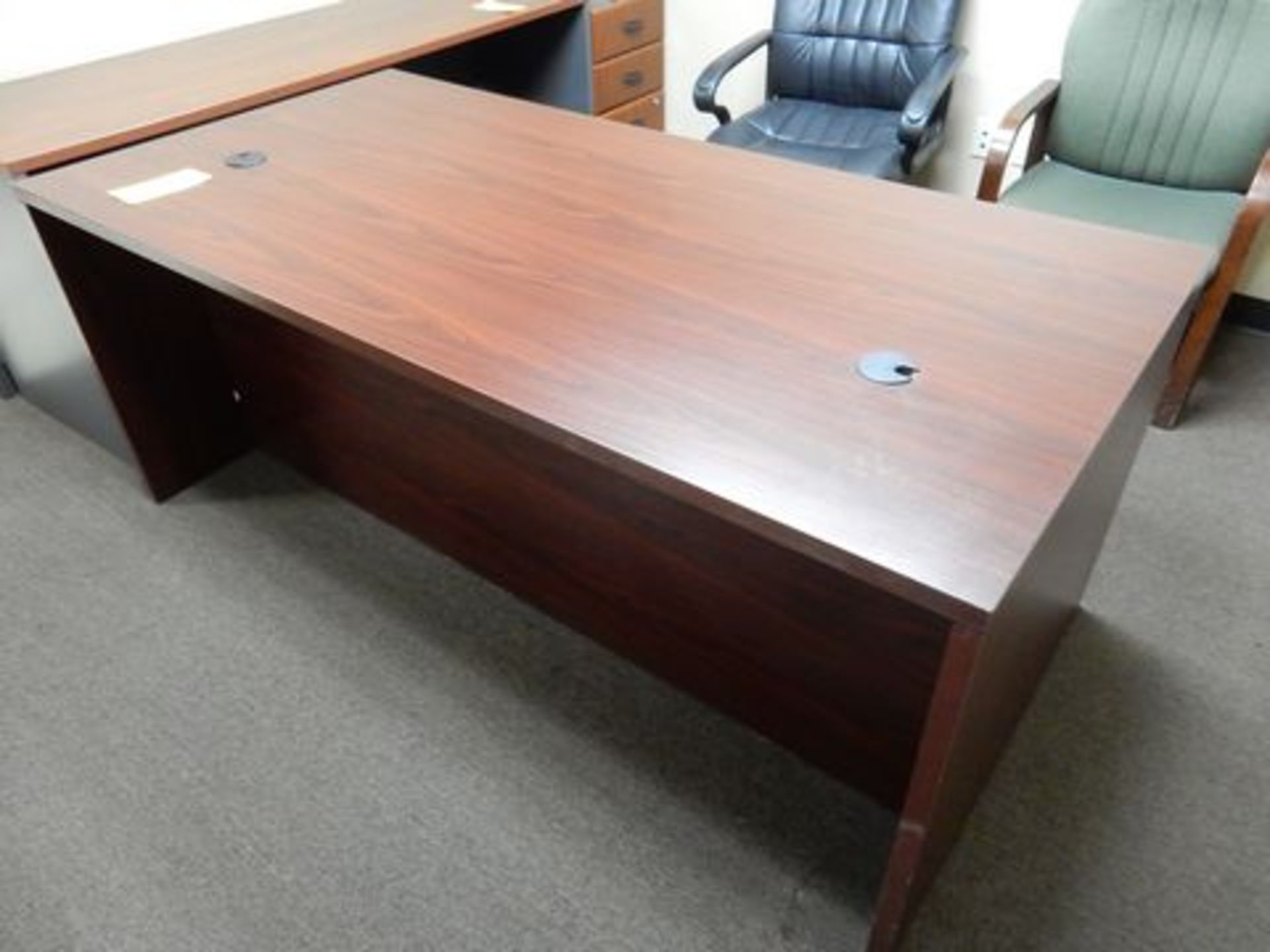 3-DRAWER FORMICA TOP OFFICE DESK, 36" X 72" X 29.5"