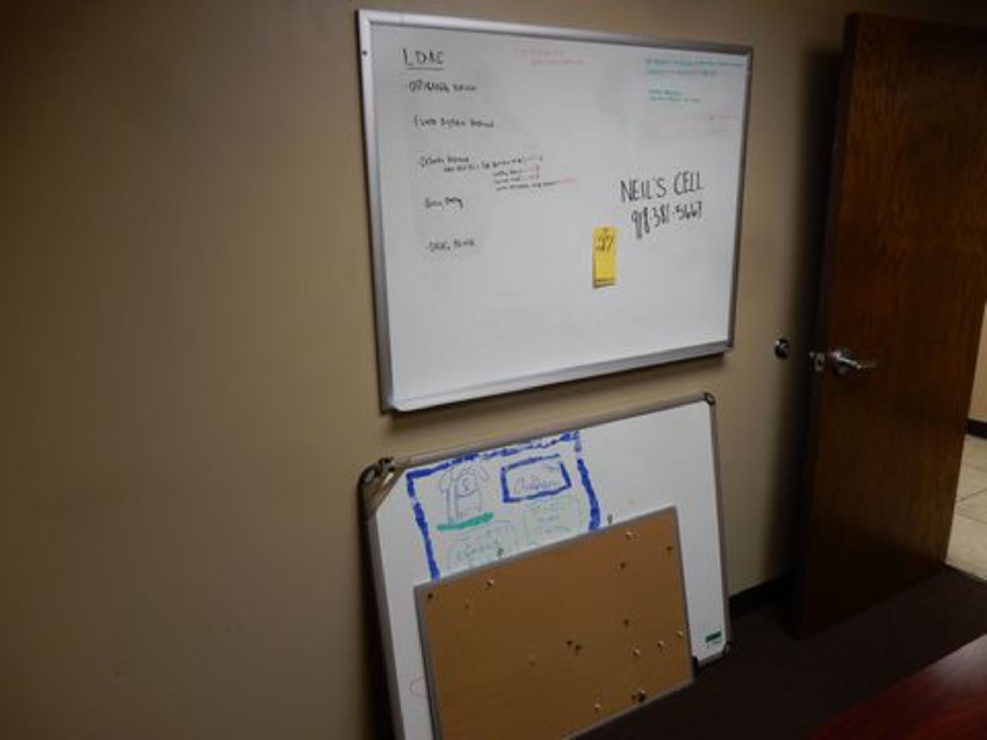 LOT (3) DRY ERASE BOARDS, 48" X 36"