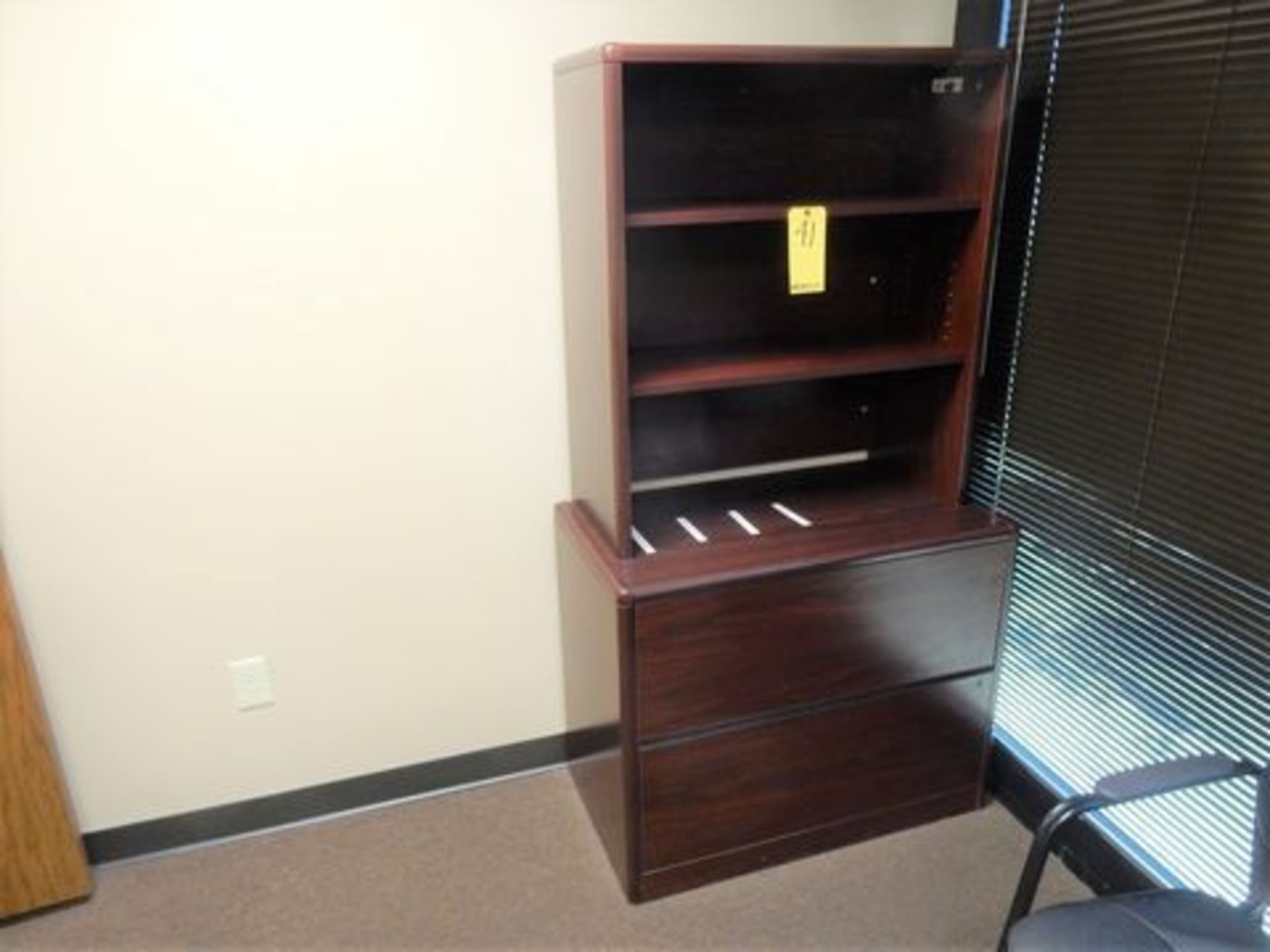 WOOD 2-DRAWER LATERAL FILE W/SHELF