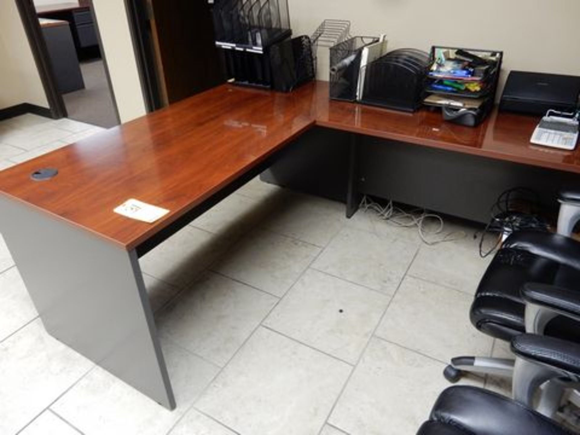 FORMICA TOP OFFICE DESK, NO DRAWERS, W/R-HAND RETURN - Image 2 of 2