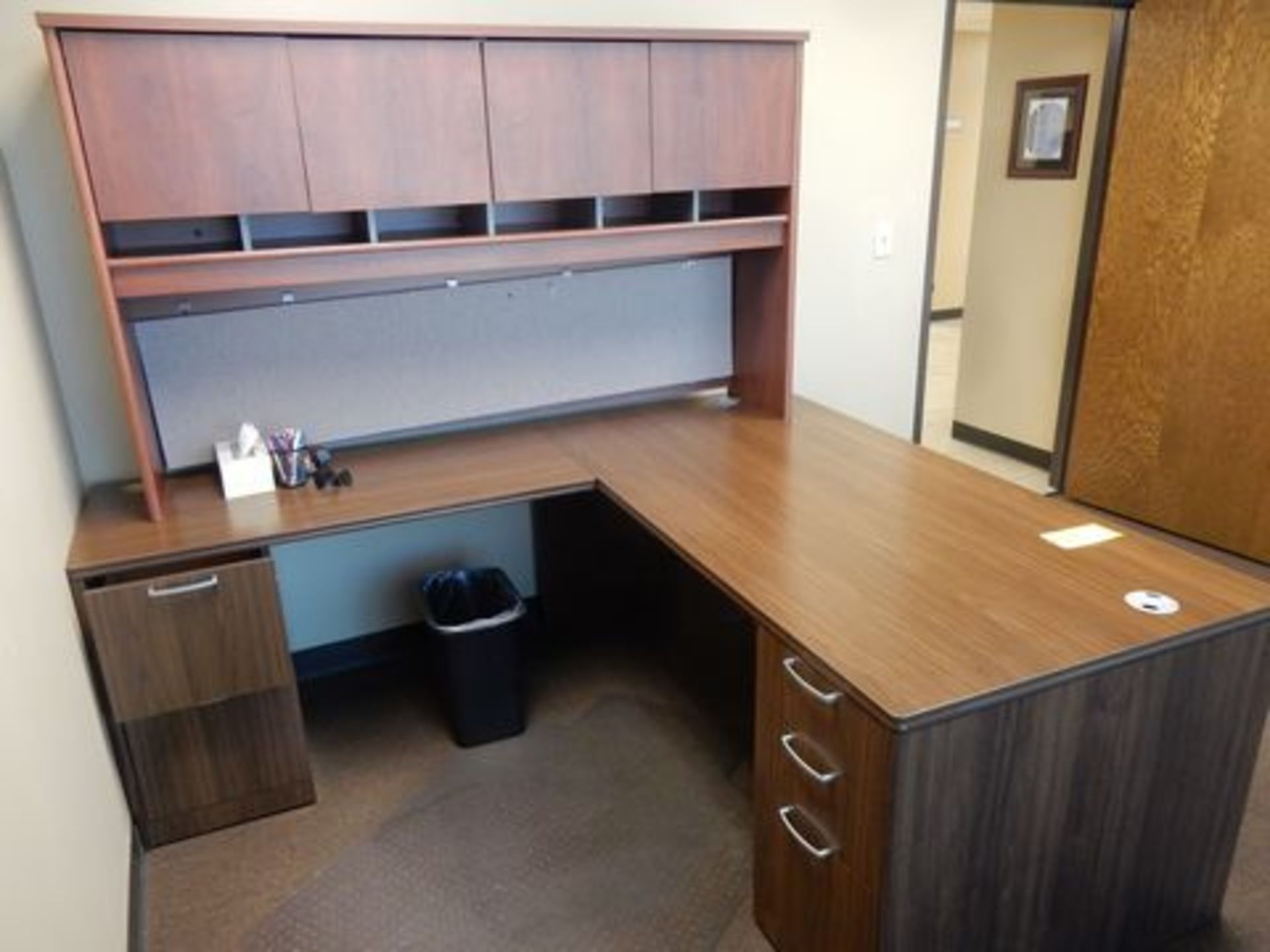 3-DRAWER FORMICA DESK W/ABOVE SHELF - Image 2 of 2