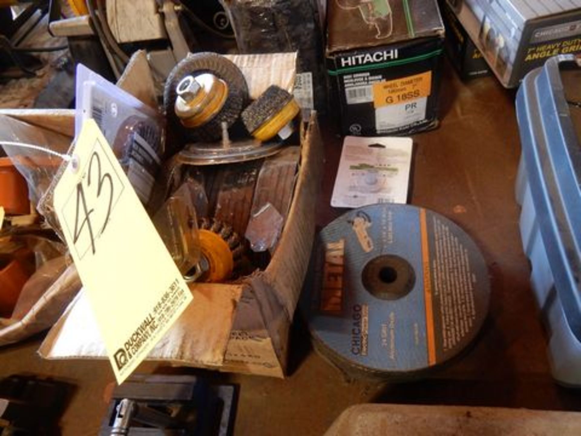 LOT GRINDING WHEELS, WIRE BRUSHES, ETC.