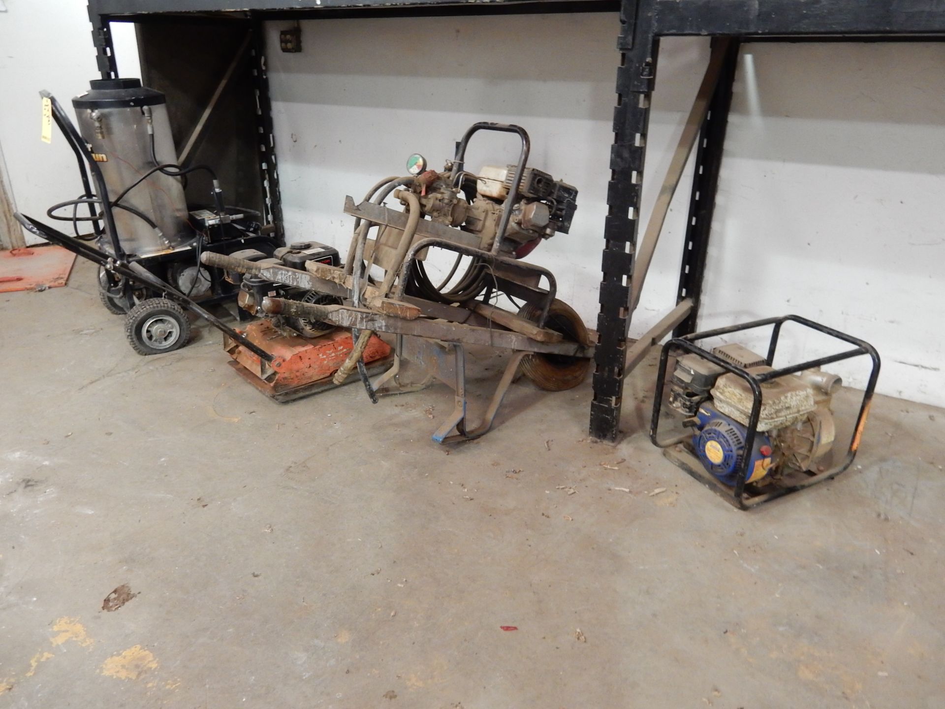 SOLD BY PHOTO - LOT, INCLUDING PORT. PRESSURE WASHER, PLATE COMPACTOR, PUMP, & GENERATOR