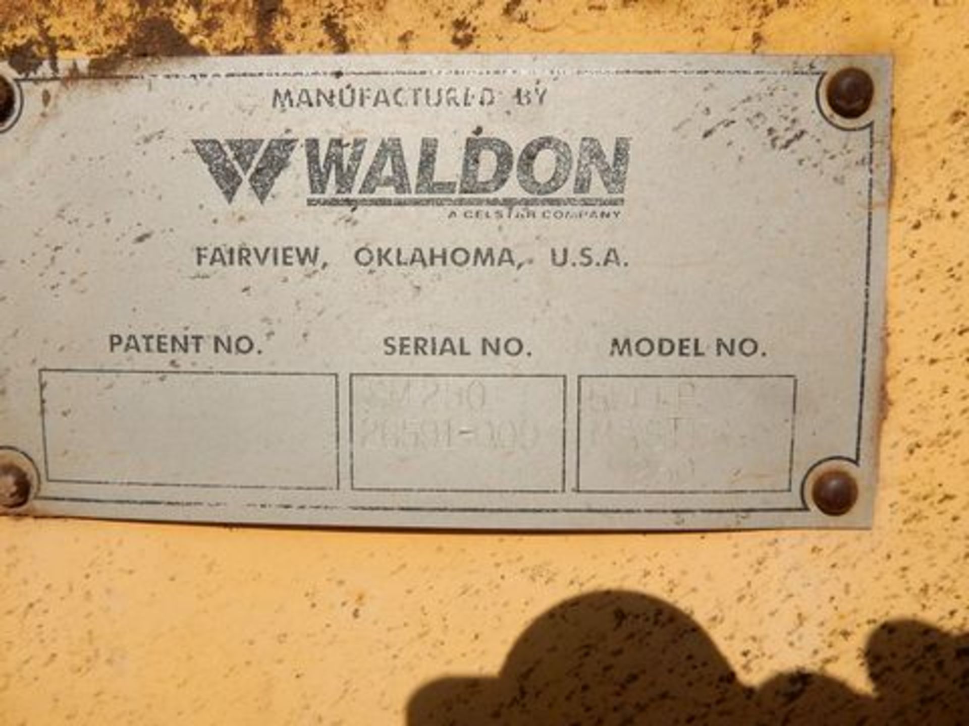 WALDON BROOM, M# SWEEPMASTER 250, S/N SM25026591-009, 94" BROOM - Image 3 of 3