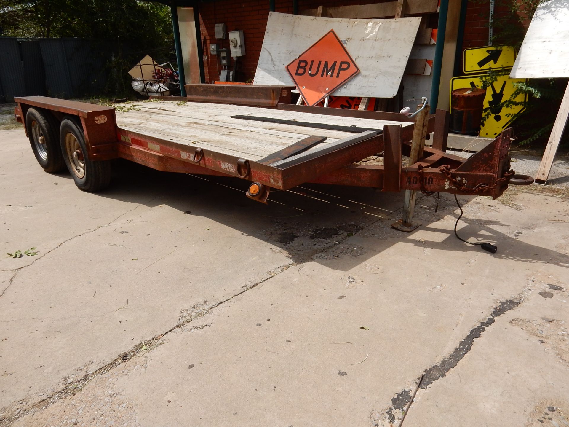 SOLD BY PHOTO - BELSHE UTILITY TRAILER, 18', WOOD DECK, PINTLE HITCH - Image 4 of 4