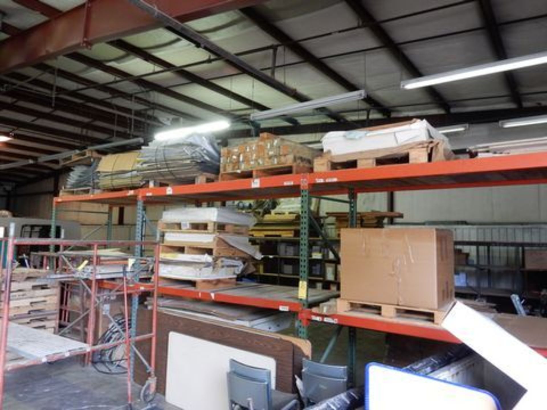 LOT (3) PALLET RACK SECTIONS W/EXTRA UPRIGHTS & HORIZONTALS