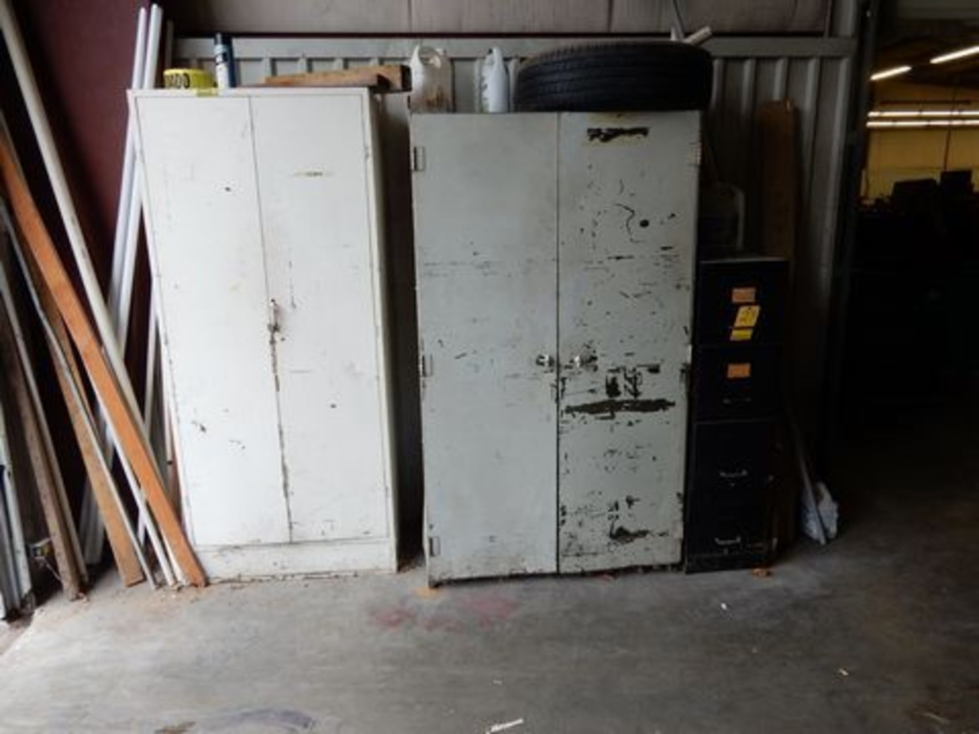 LOT METAL STG. LOCKERS & FILE CABINETS W/CONTENTS TO INCLUDE - ULINE SUPPLIES