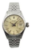 Rolex Oyster Perpetual Date ladies stainless steel wristwatch model no.6516, serial no.