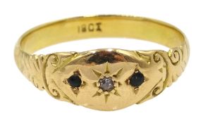 Edwardian gold sapphire and diamond ring,