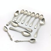 Set of six late Victorian silver teaspoons with shell shape bowls Sheffield 1898 Maker James Lewis