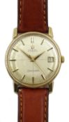Omega Seamaster gentleman's 9ct gold automatic wristwatch, with date aperture