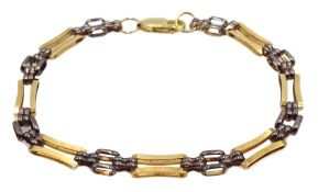 9ct gold link bracelet stamped 375, approx 6.